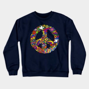 Rainbow Colors Peace Symbol Crewneck Sweatshirt